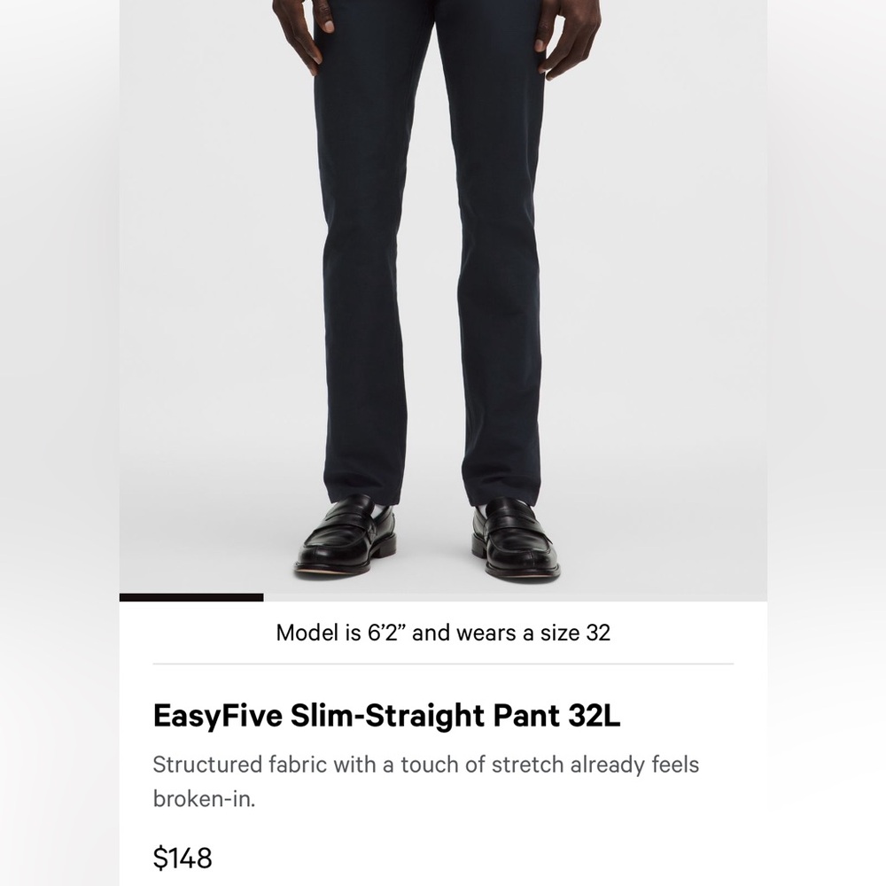 Lululemon Easyfive Slim Straight 32L NWT